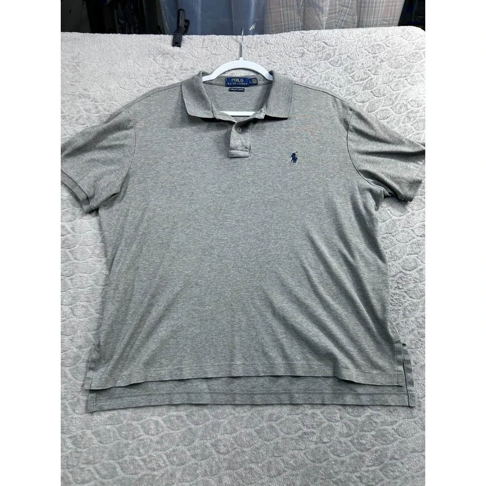 Polo Ralph Lauren‎ Men's Gray Pima Soft Touch Polo Shirt Large
